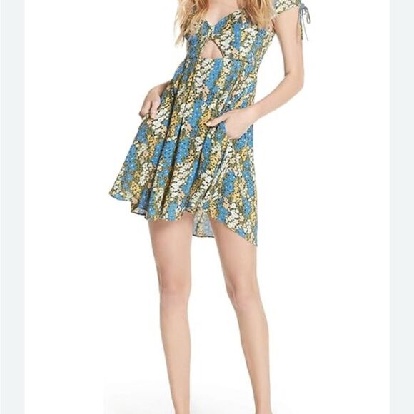 Free People Womens Miss Right Dress Size S‎ Playful Flirty Floral Fun - Picture 3 of 10